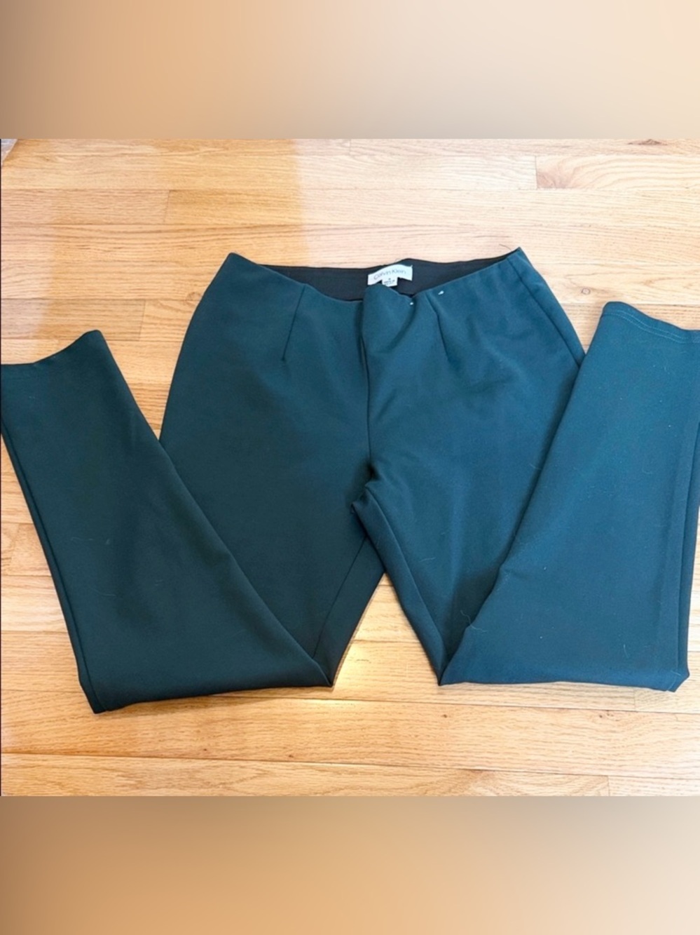 Calvin Klein Slim Ankle Dress Pants Women’s Size 8 Green Work Career Stretch - Picture 3 of 4